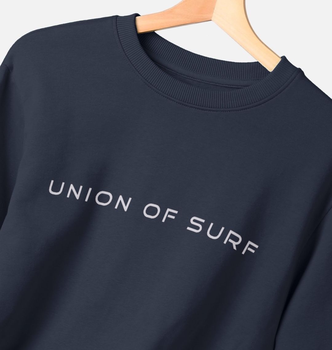 Front view of Relaxed Fit Coastal Sweatshirt in soft organic cotton, styled for laid-back coastal wear