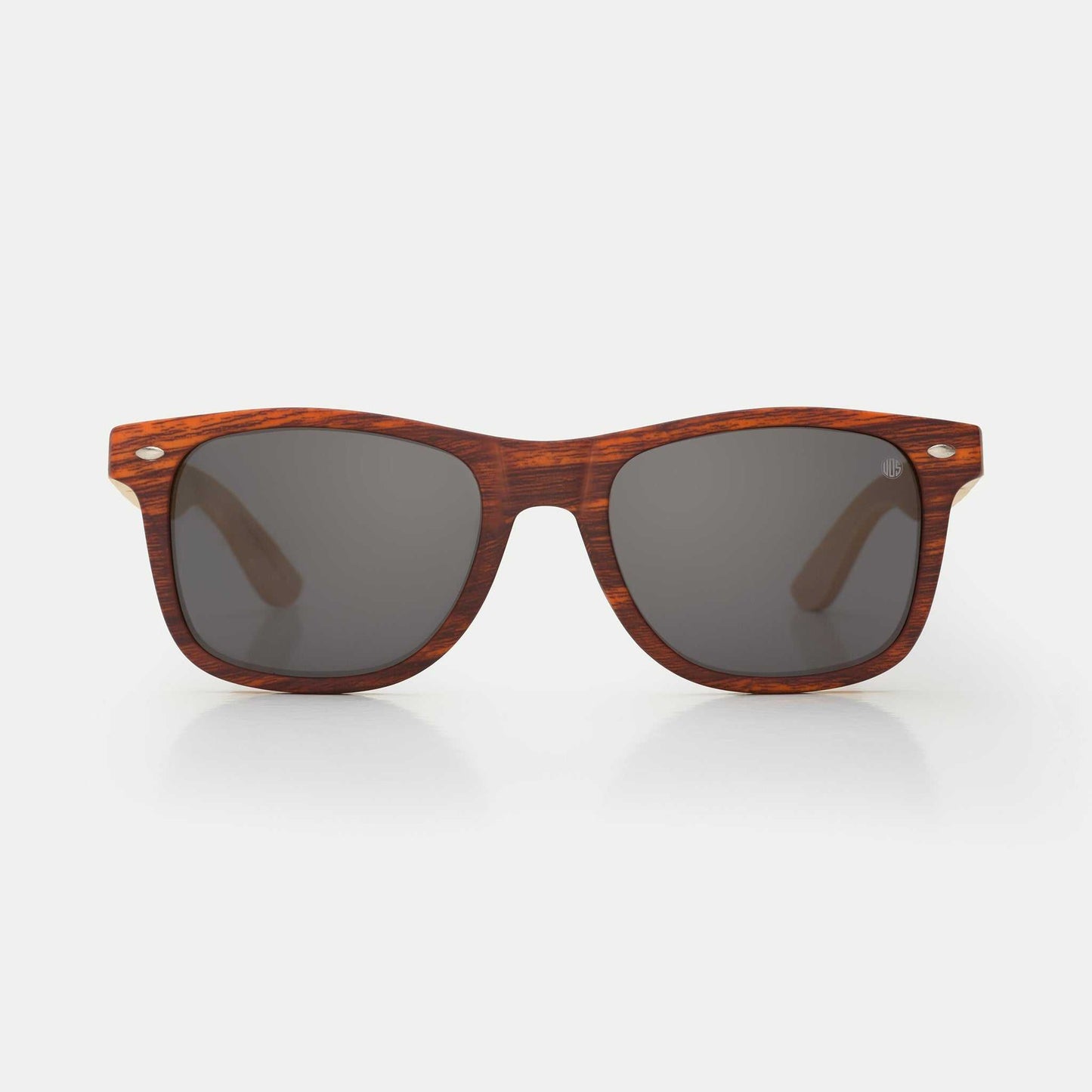 Transparent frame sunglasses with grey polarised lenses at Kuta Beach color party