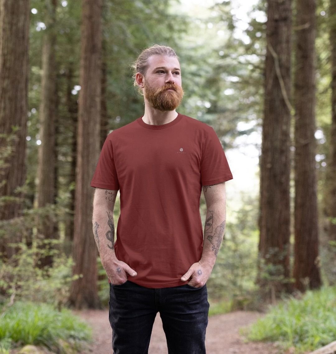 Model wearing Relaxed Fit Organic T-Shirt on a outdoor walk