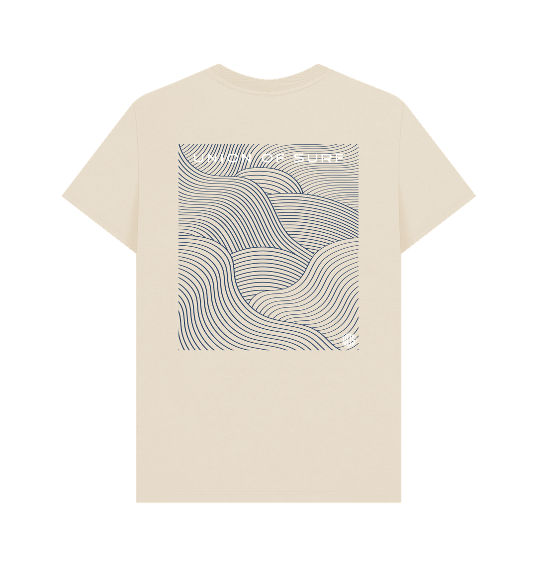 Union Waves T-Shirt made from certified organic cotton with vibrant beach-inspired graphic design