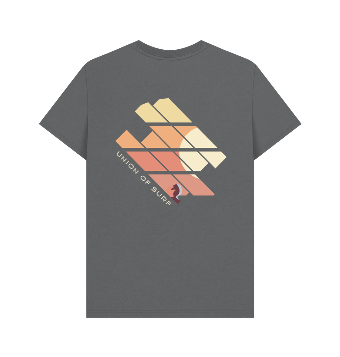 Back view of Relaxed Fit Organic T-Shirt with coastal print