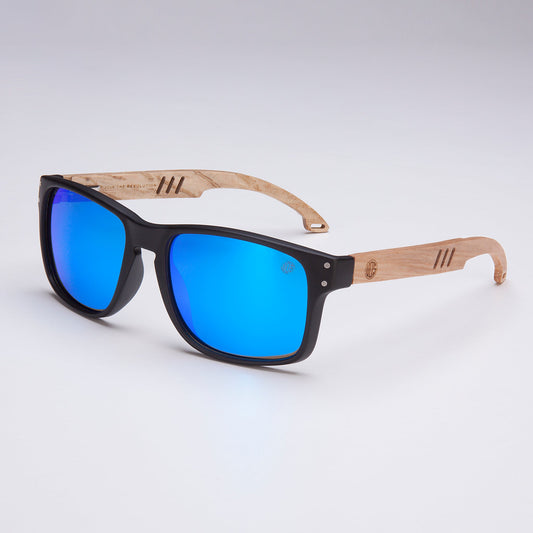 Bells Beach mens polarised sunglasses with real wood arms