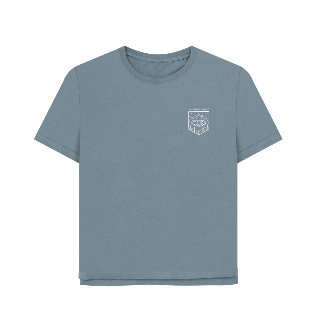 Stone Blue Women's Graphic Tees -Kooks on the Road
