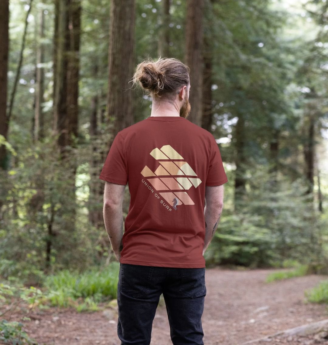 Model wearing Relaxed Fit Organic T-Shirt on a outdoor walk