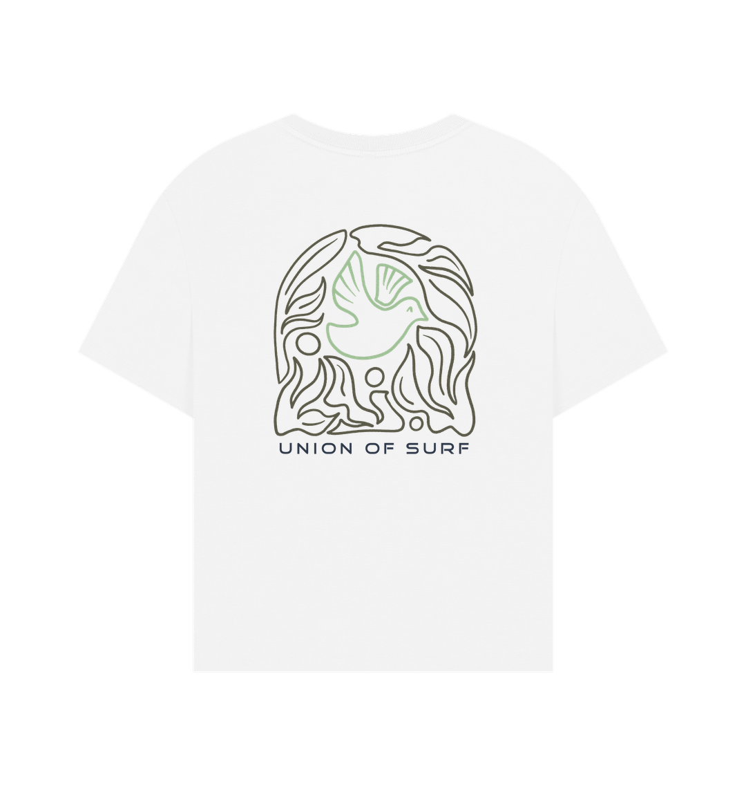Womens White surf Printed T-shirt