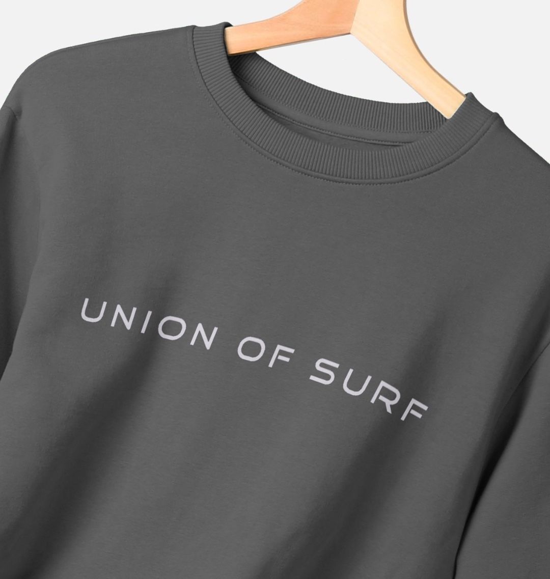 Front view of Relaxed Fit Coastal Sweatshirt in soft organic cotton, styled for laid-back coastal wear