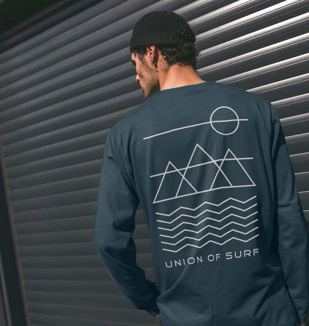 Men's Long Sleeve Coastal Graphic T-Shirt - Ocean-Inspired
