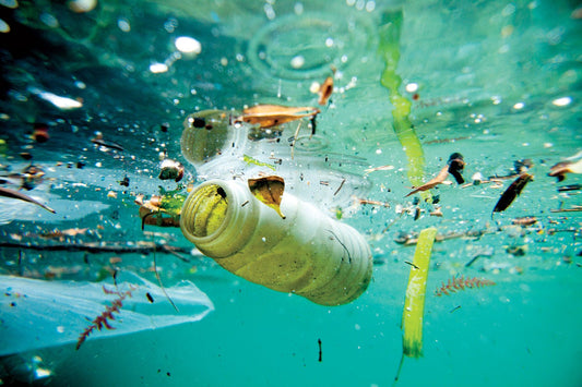 Close-up of various types of plastic waste highlighting environmental impact and recycling importance