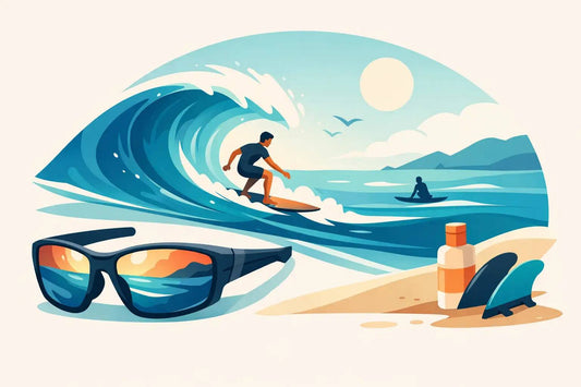 Polarised best sunglasses for surfing with secure fit and glare protection on bright water