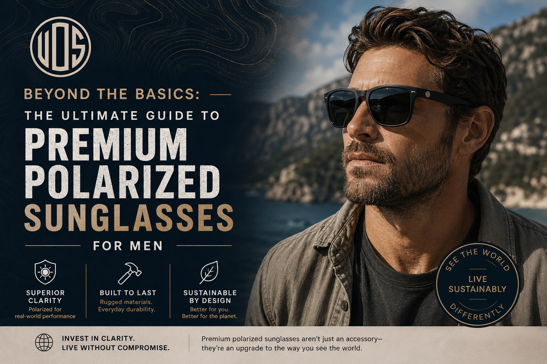 premium polarised sunglasses for men with eco-friendly wooden and bio-based frames