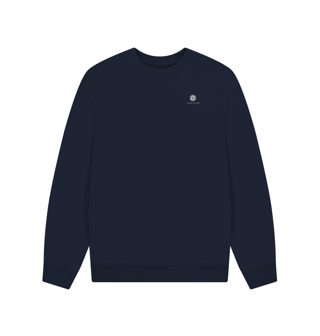 Navy Blue Printed Sweater Front