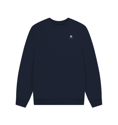 Navy Blue Printed Sweater Front