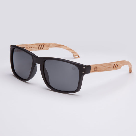 Bells Beach mens polarised sunglasses with real wood arms