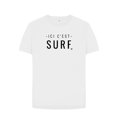 White Womens Ici C'est Surf T-shirt-graphic tees