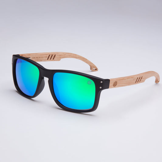 Bells Beach mens polarised sunglasses with real wood arms