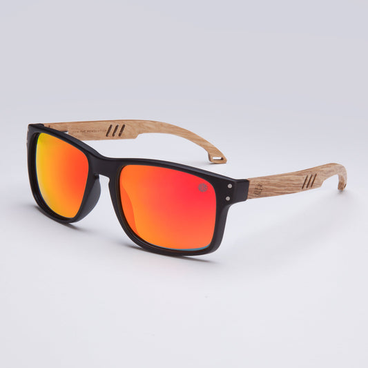 sustainable sunglasses,Eco Friendly sunglasses with burnt orange lens.