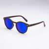 Black Pearl sunglasses with blue polarized lenses and black ebony wood frame