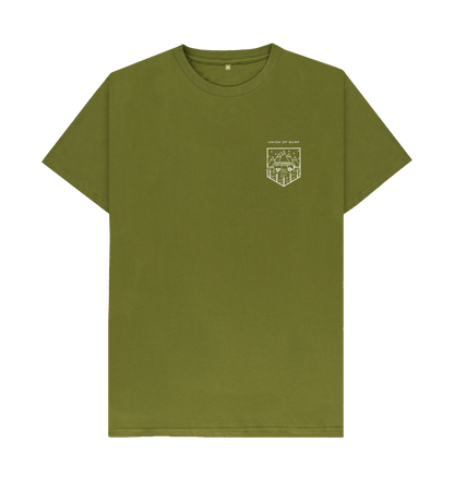 Moss Green Distressed Camper Badge Tee