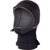 Vissla North Seas 3mm black neoprene wetsuit hood with thermal liner, glued blind stitched seams, and smooth skin exterior for comfort.