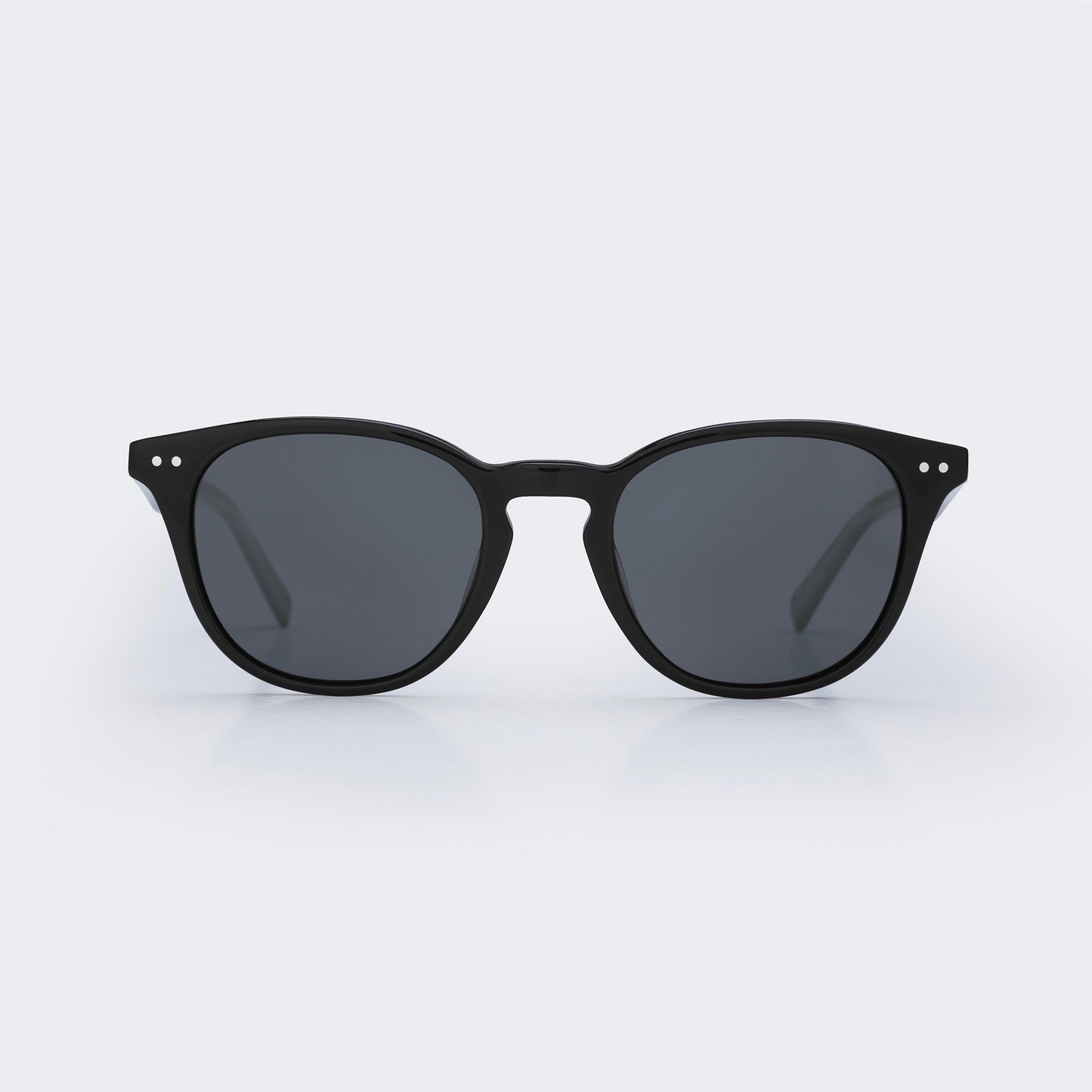 Reef Break Sunglasses in all black bio-acetate frame with polarised cellulose lenses for glare reduction and sustainable coastal style
