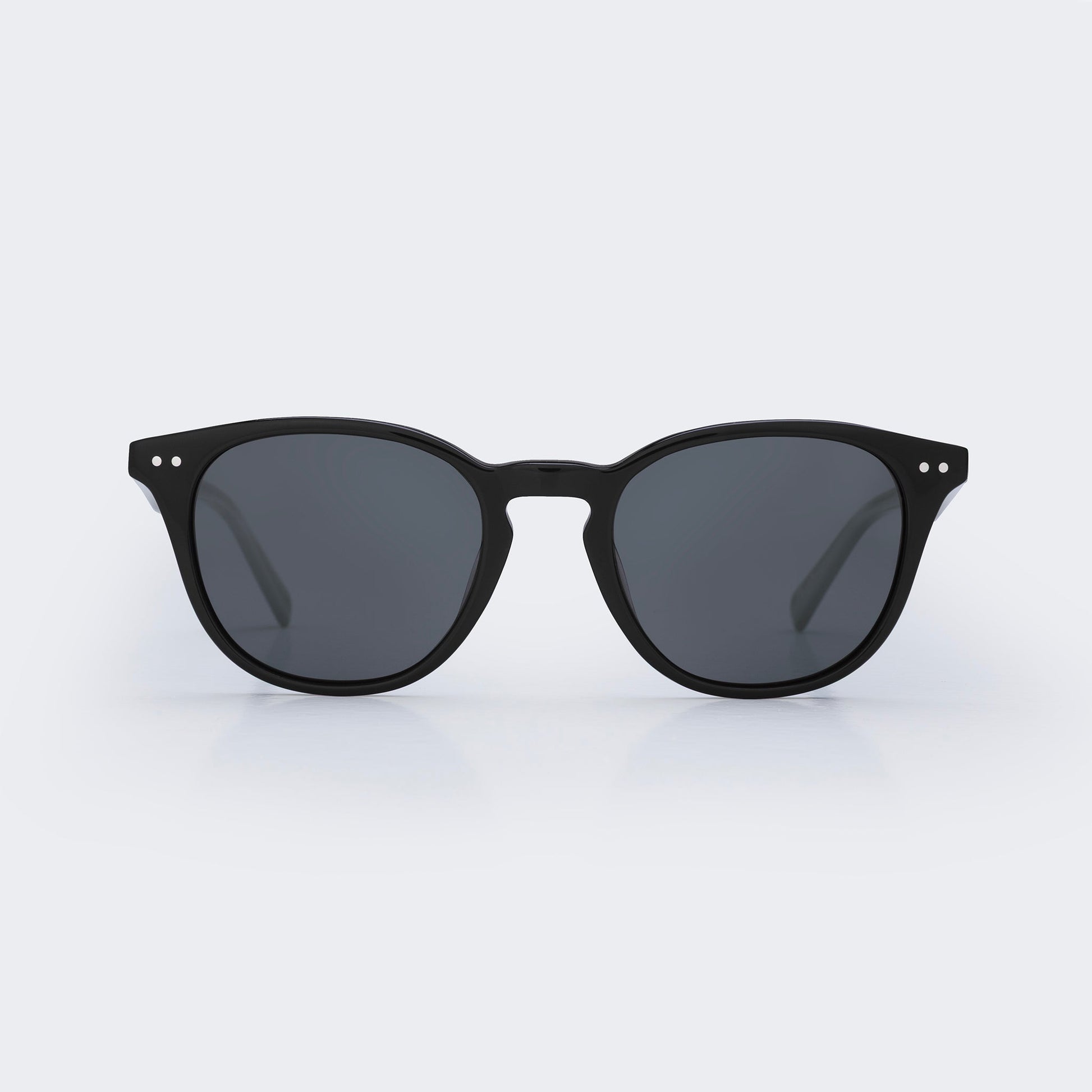 Reef Break Sunglasses in all black bio-acetate frame with polarised cellulose lenses for glare reduction and sustainable coastal style