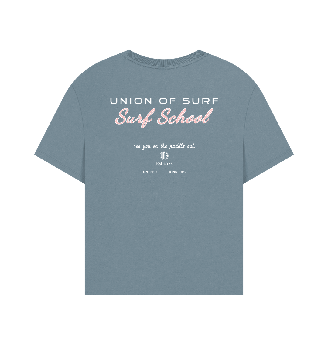 Womens Graphic Tees- Surf School Graphic Oversized T-shirt