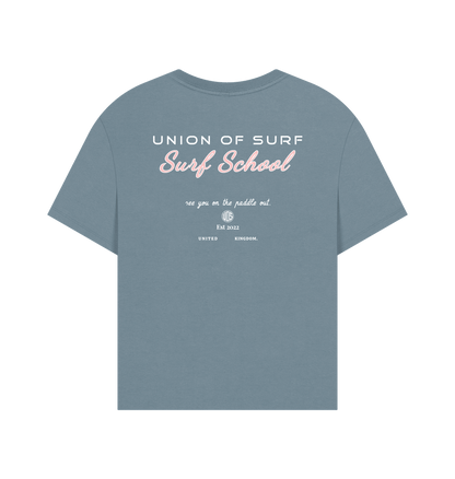 Womens Graphic Tees- Surf School Graphic Oversized T-shirt