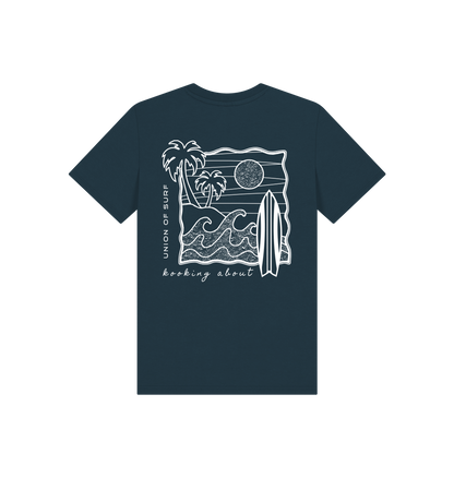 Denim Blue Printed Kids T-Shirt Back