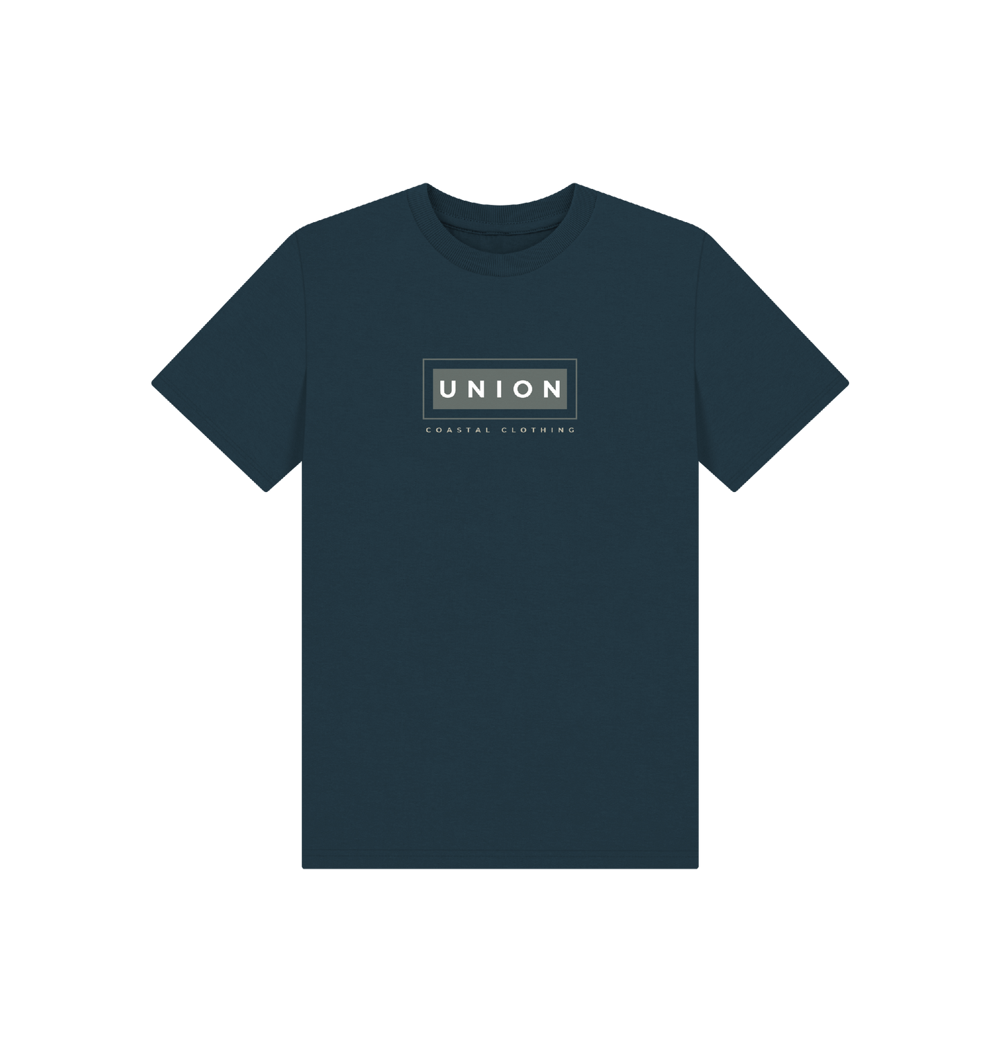 Kids organic cotton surf t-shirt with size guide for ages 3-12 years, eco-friendly and sustainable.