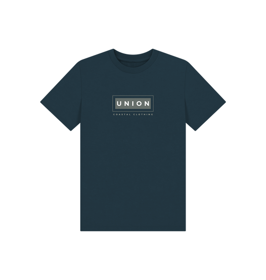 Denim Blue Printed Kids T-Shirt Front