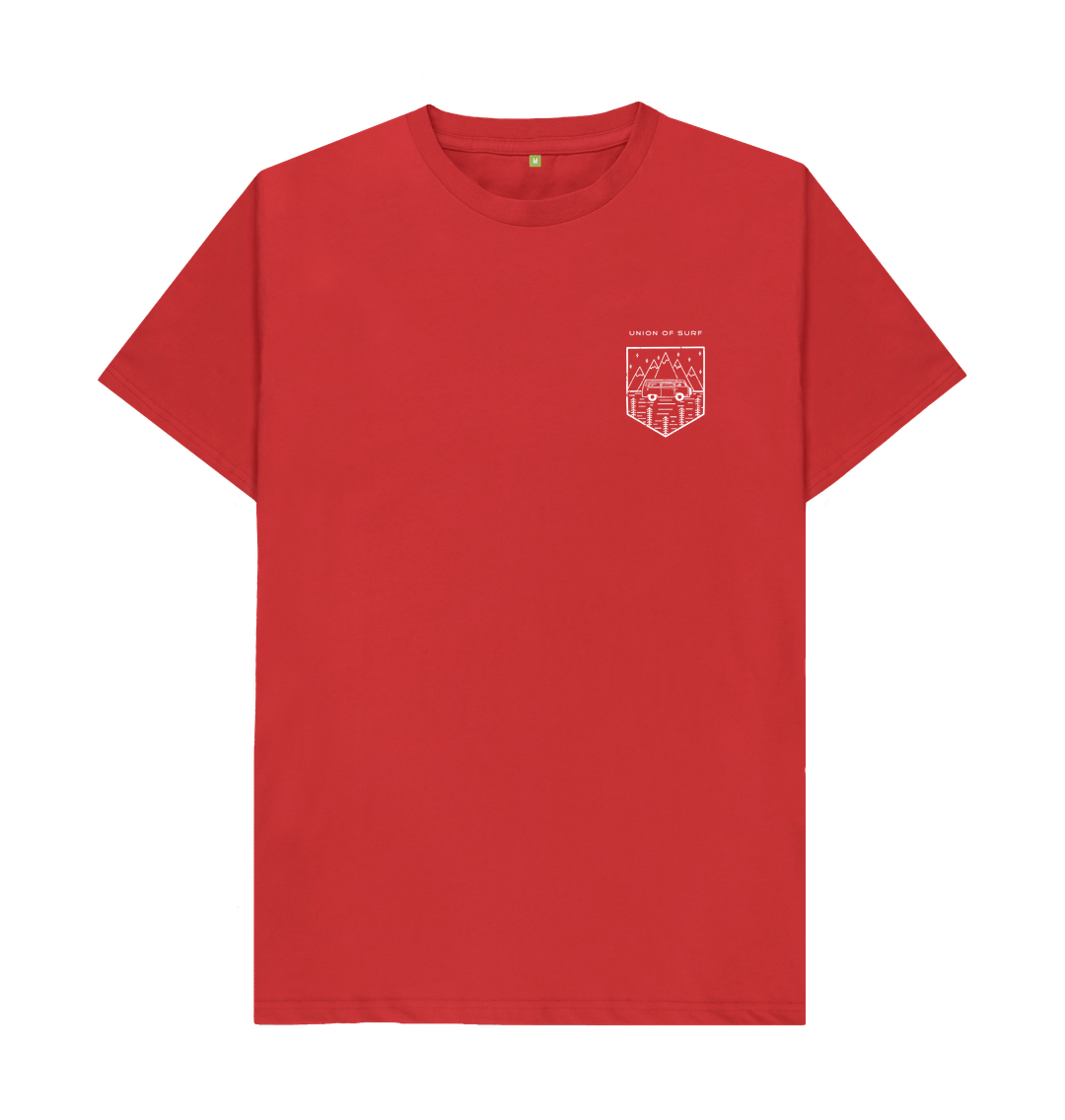 Red Distressed Camper Badge Tee