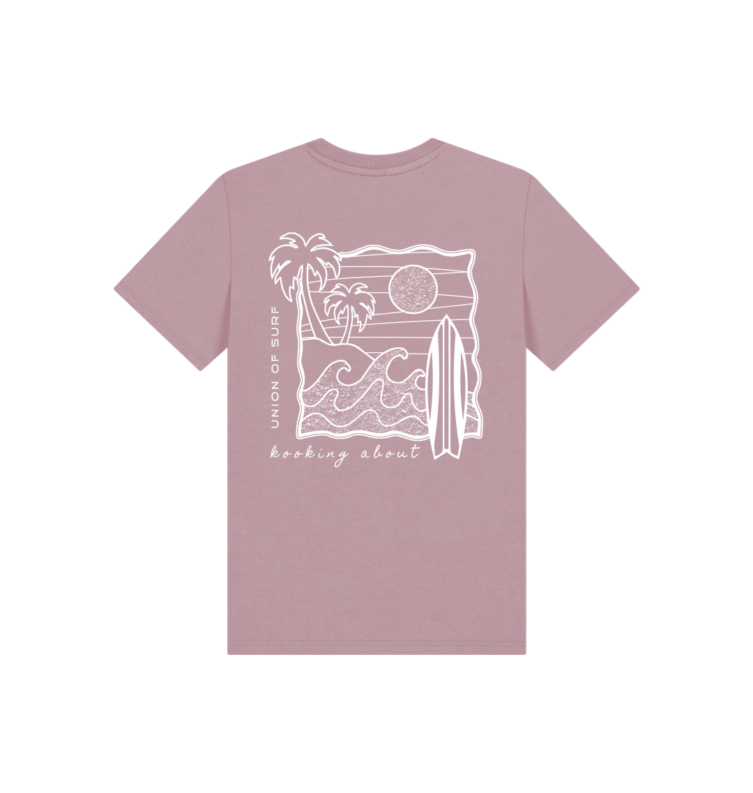 Mauve Printed Kids T-Shirt Back
