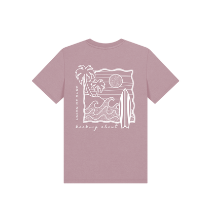 Mauve Printed Kids T-Shirt Back
