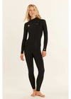 Sisstr 7 Seas 5/4 Chest Zip Wetsuit in black neoprene with long sleeves, chest zip closure, and knee pads for cold water use.
