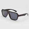 Mavericks black wood polarized outdoors and hiking sunglasses with UV protection and metal hinges