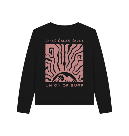 Women graphic tee Local Break Lover long sleeve organic cotton sustainable factory printed UK