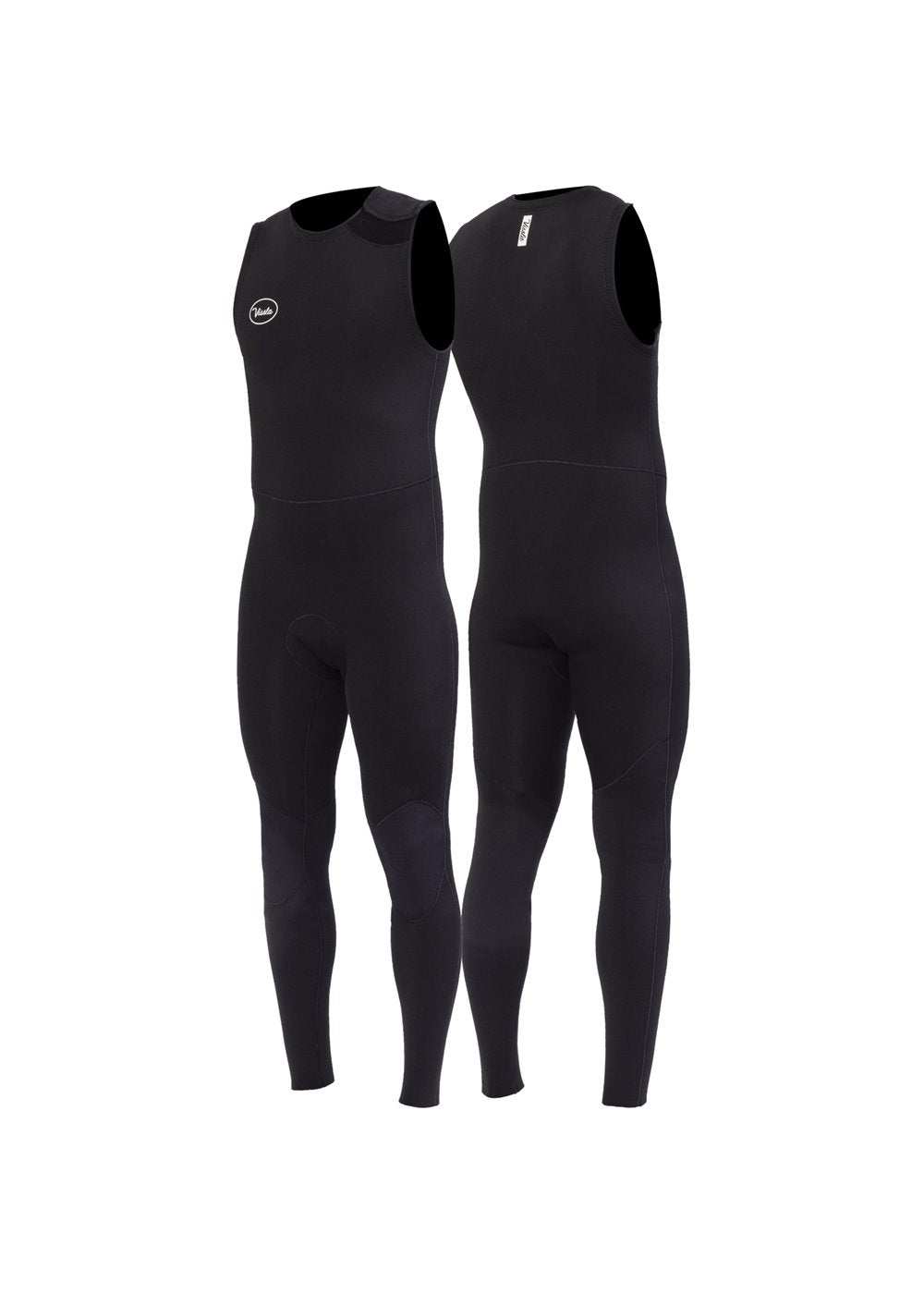 Vissla 7 Seas sleeveless wetsuit in black neoprene with a tailored fit and minimal seams for flexibility and warmth.