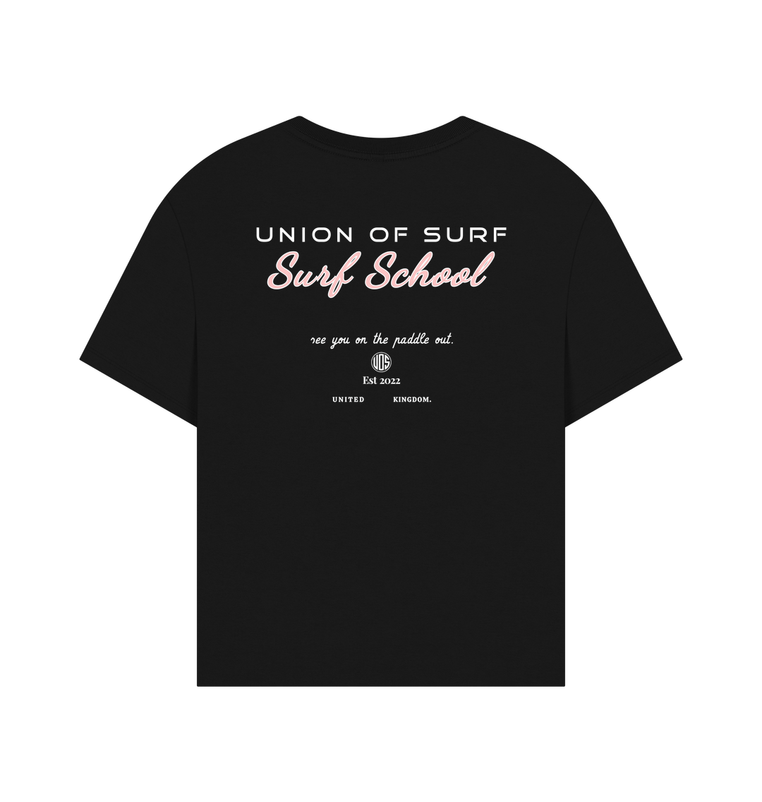 Womens Graphic Tees- Surf School Graphic Oversized T-shirt