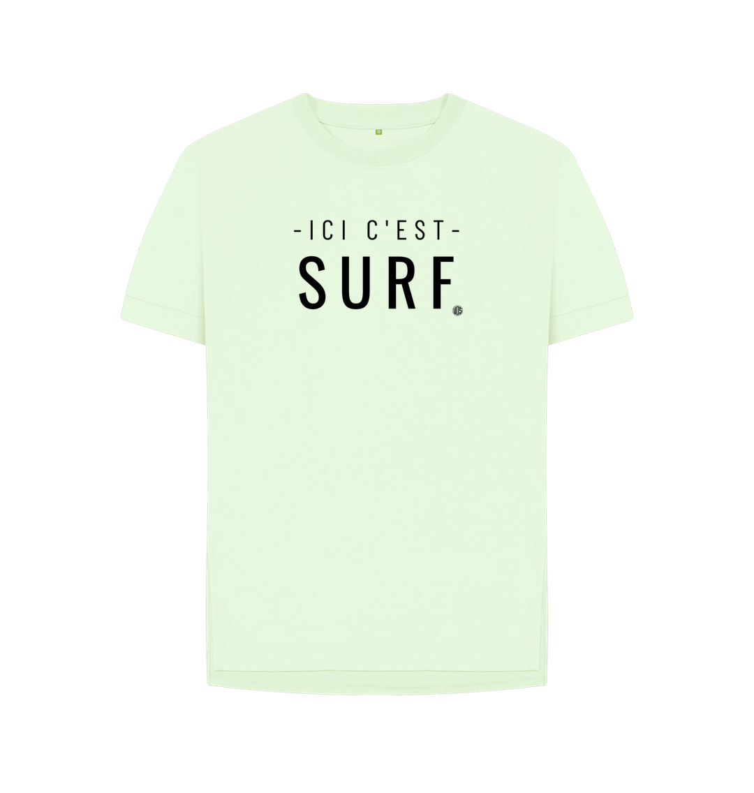 Pastel Green Womens Ici C'est Surf T-shirt- graphic tees