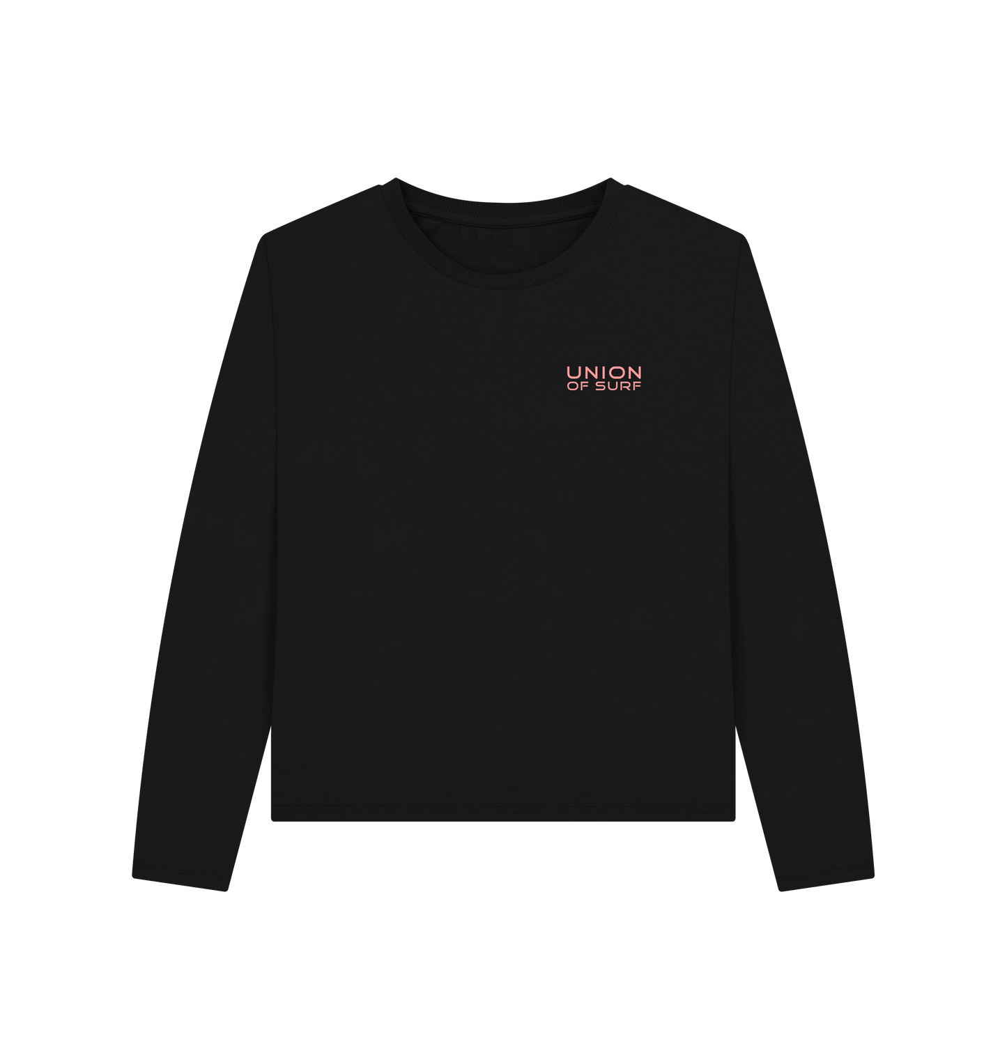 Woman wearing a Local Break Lover long sleeve graphic tee made from organic cotton