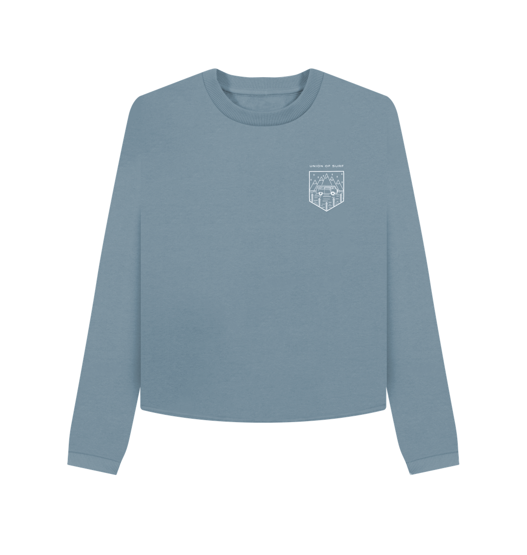 Stone Blue Womens Soft Touch Boxy Jumper