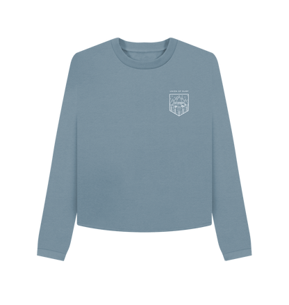 Stone Blue Womens Soft Touch Boxy Jumper