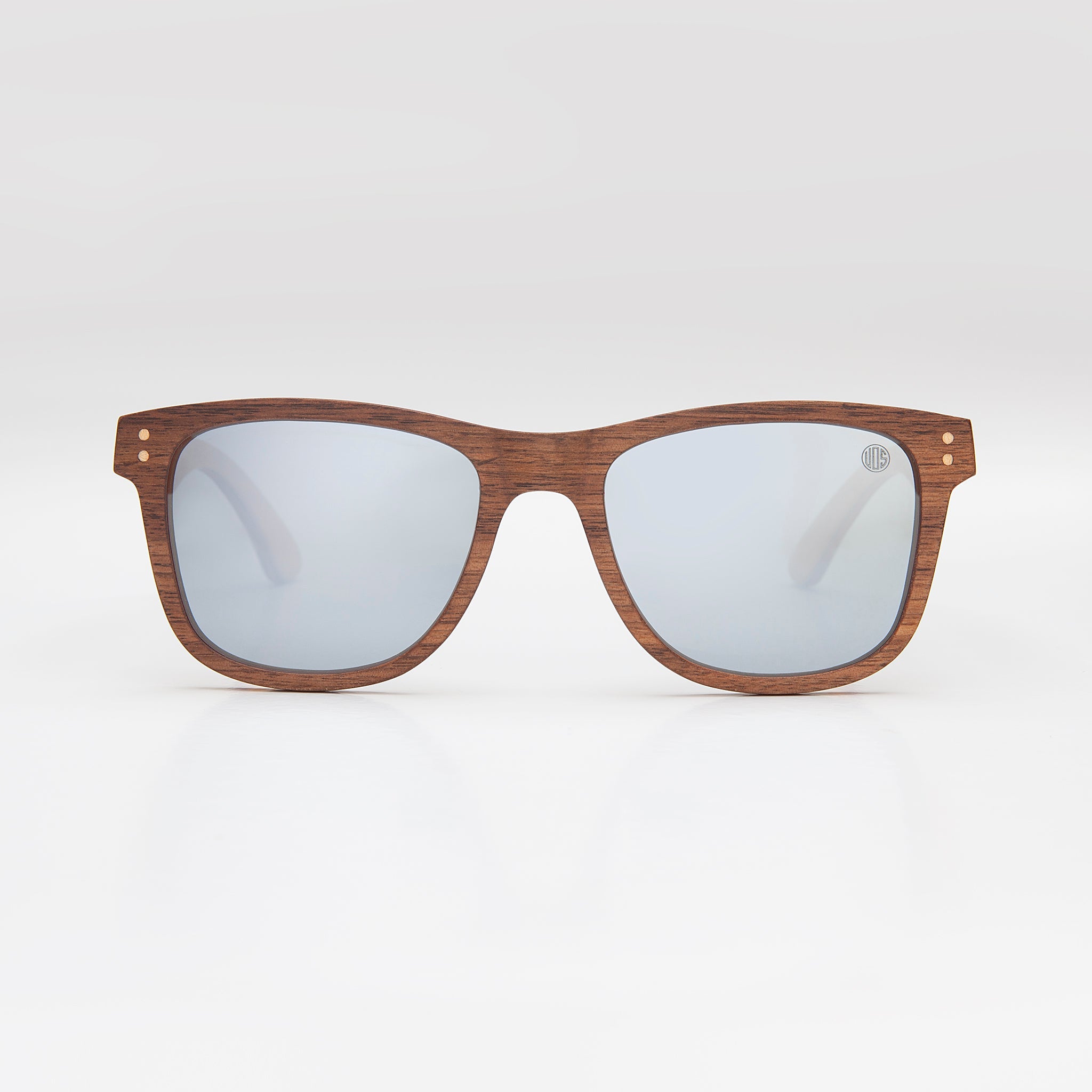 Wooden Sunglasses with Polarised Mirrored Lens and Metal Hinges. Union Of Surf