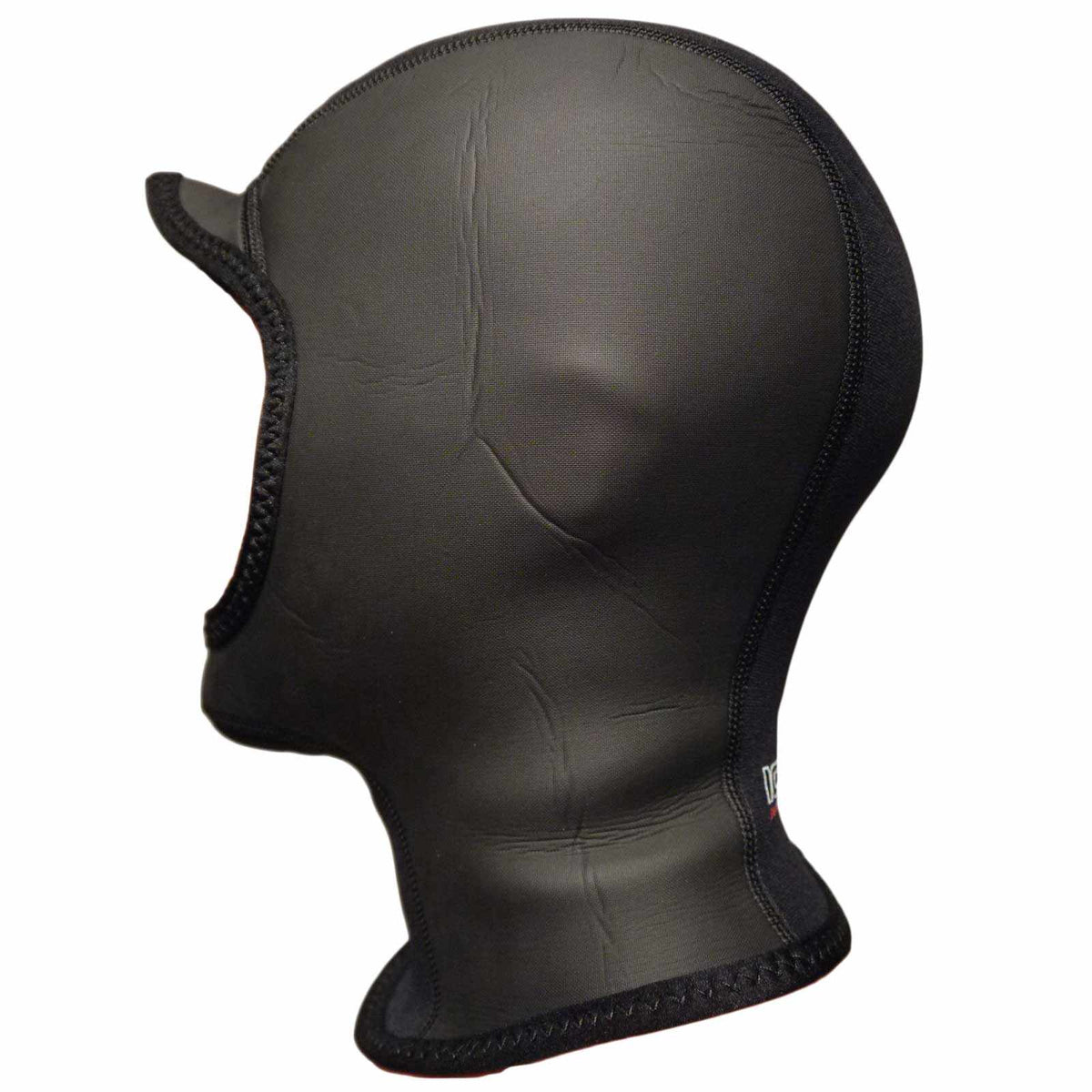 3mm ICON Wetsuit Hood in black neoprene with a smooth finish, stitched seams, face opening and extended neck gator.