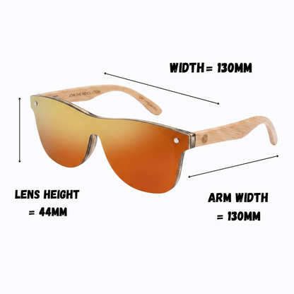 Coral Cove kids wooden frame polarised sunglasses with mirror lens for beach and outdoor use
