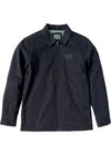 Vissla Creators Eco Port Jacket in dark navy cotton-blend twill, with a zip front, collar and subtle chest logo.