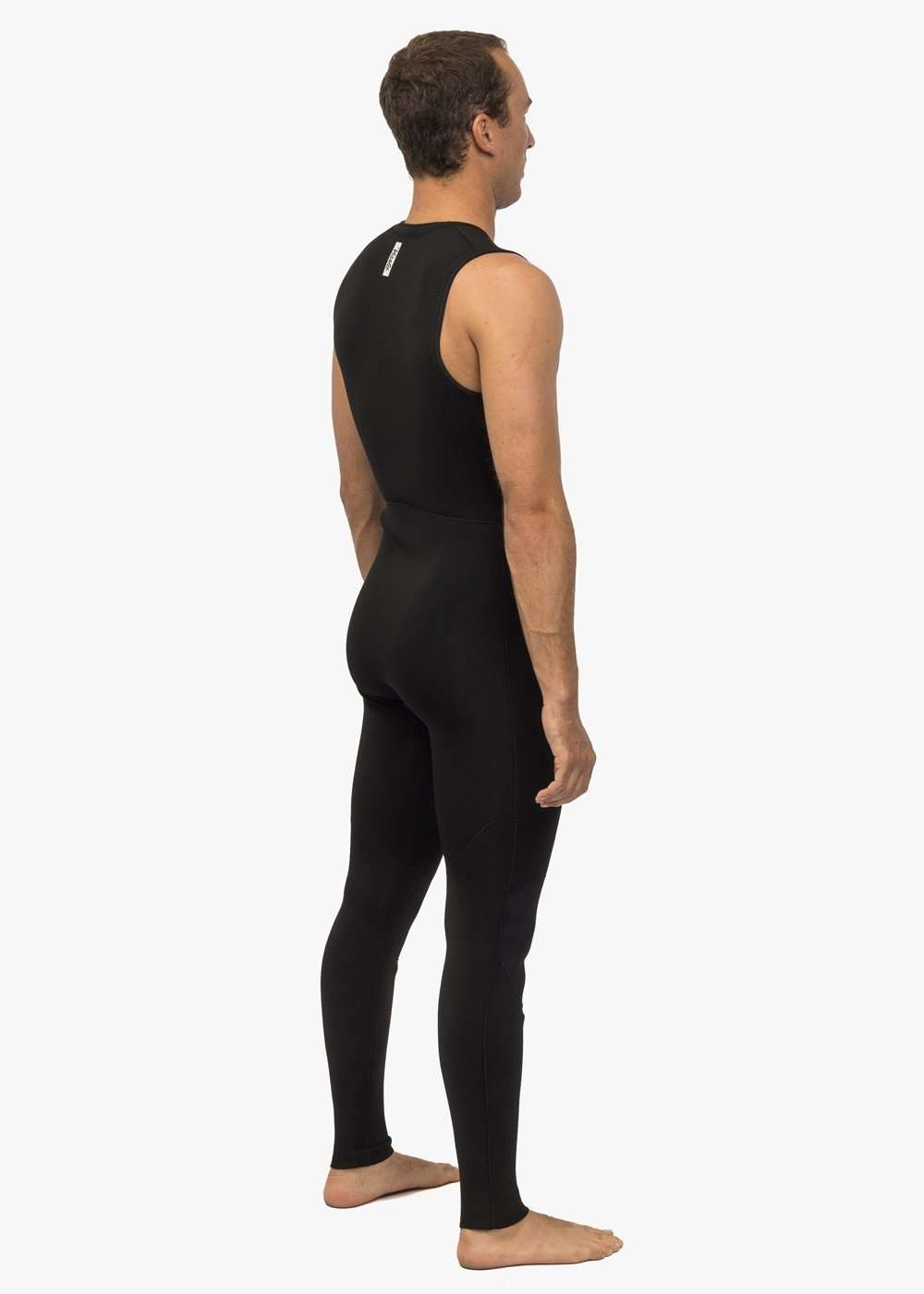 Vissla 7 Seas sleeveless long john wetsuit in black neoprene with smooth, streamlined fit and back zipper detail