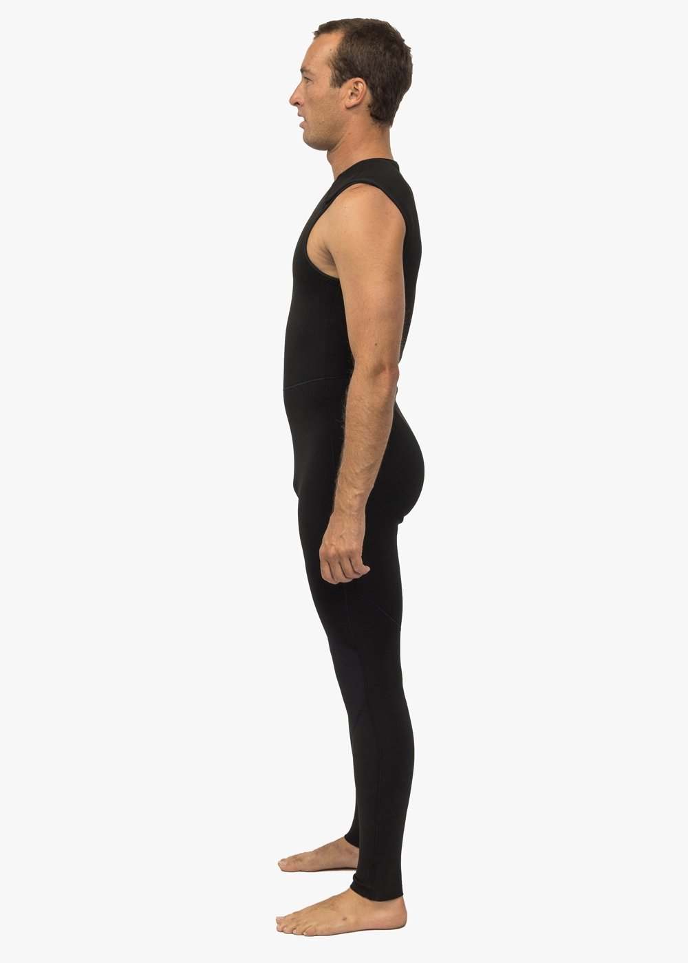 Vissla 7 Seas black sleeveless long john wetsuit made of neoprene and nylon with a slim fit and ankle-length legs