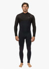 Vissla High Seas II full wetsuit in black with no zipper, featuring a smooth neoprene material and reinforced knee pads for durability.