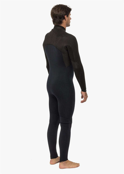 Vissla High Seas II full wetsuit in black and dark blue neoprene with sleek, form-fitting design and no zipper visible.